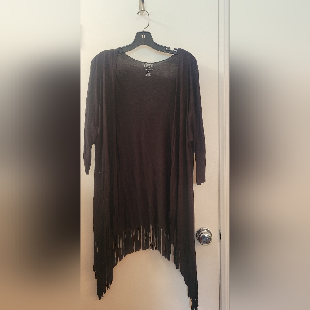 Wrangler Black Fringe Cardigan
